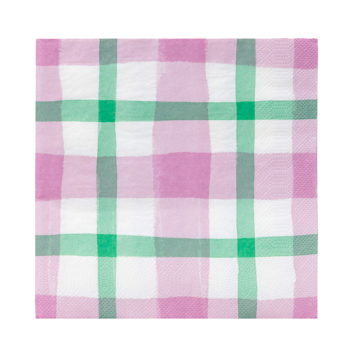 Mellow Lilac & Green Gingham Paper Napkins - 20 Pack