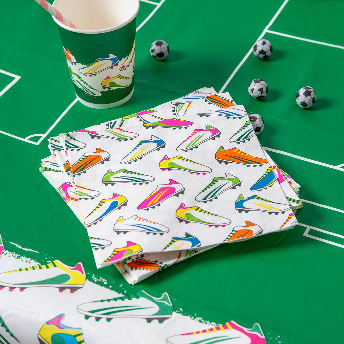 Party Champions Recyclable Soccer Napkins - 20 Pack