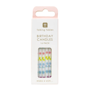 Pastel Floral Birthday Candles - 16 Pack