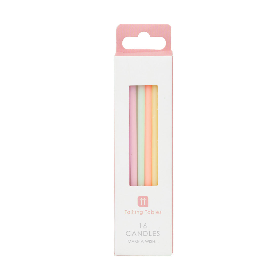 Tall Pastel Candles - 16 Pack