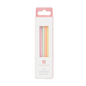 Tall Pastel Candles - 16 Pack