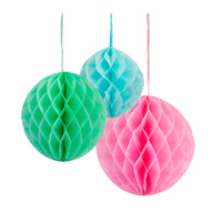 Pastel Paper Honeycomb Hanging Decorations - 3 Pack