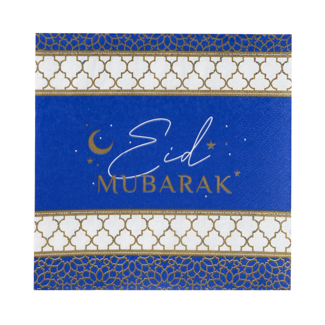 Party Porcelain Navy & Gold Eid Paper Napkins - 20 Pack