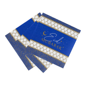 Party Porcelain Navy & Gold Eid Paper Napkins - 20 Pack