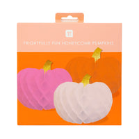 Halloween Pumpkin Paper Honeycomb Decorations - 3 Pack