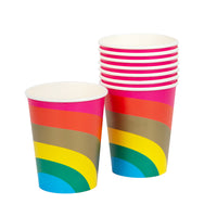 Birthday Brights Rainbow Paper Cups - 8 Pack