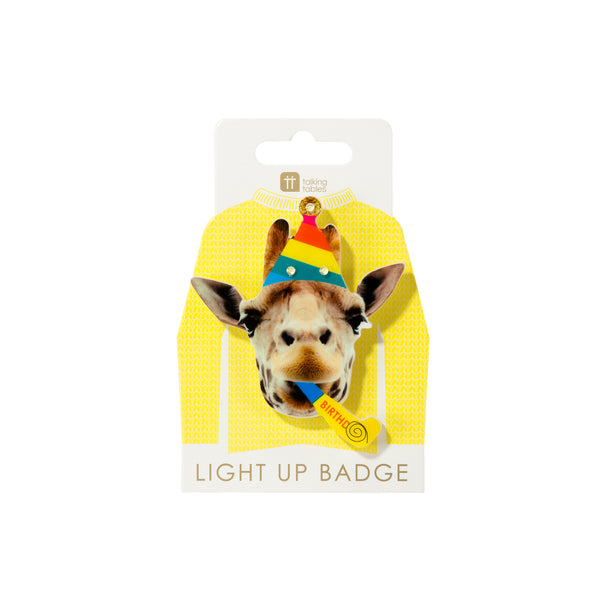 Talking Tables Birthday Brights Giraffe LED Badge