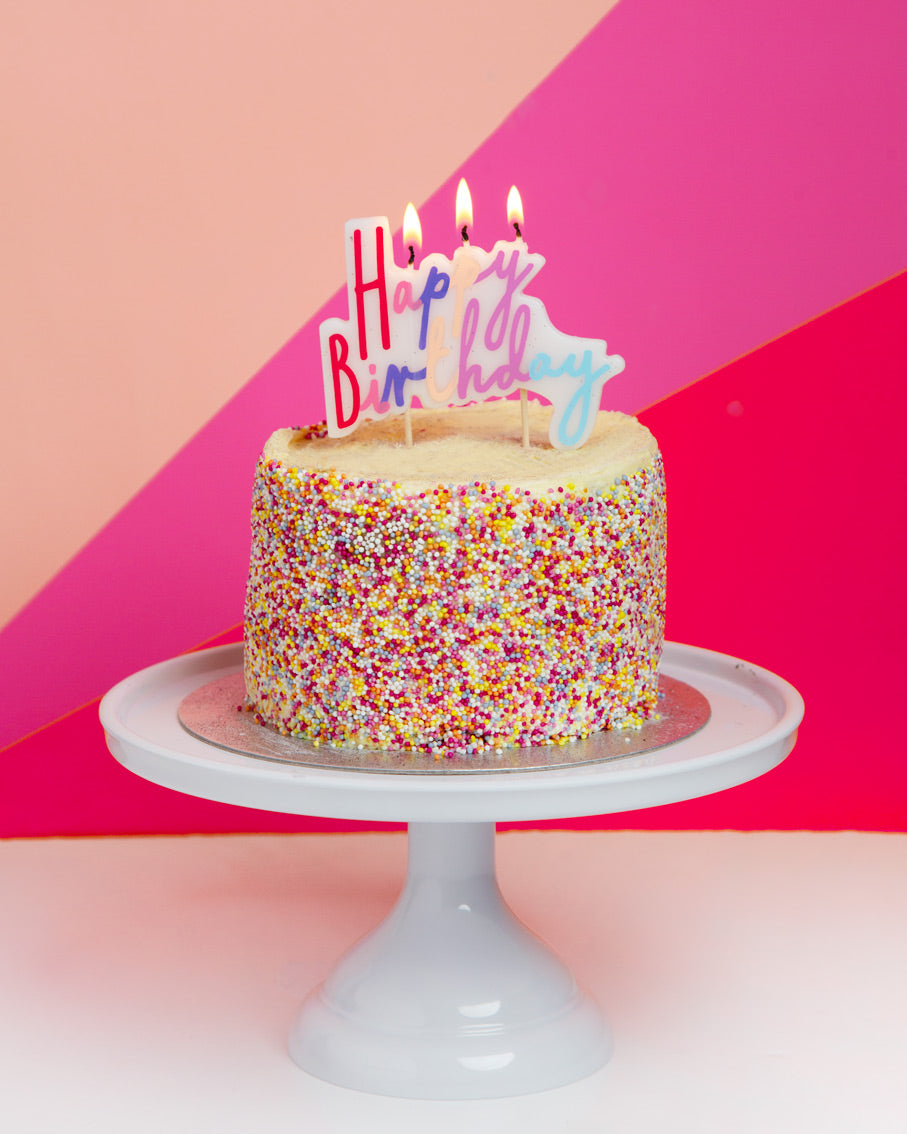 Pastel Pink Happy Birthday Candle - Talking Tables