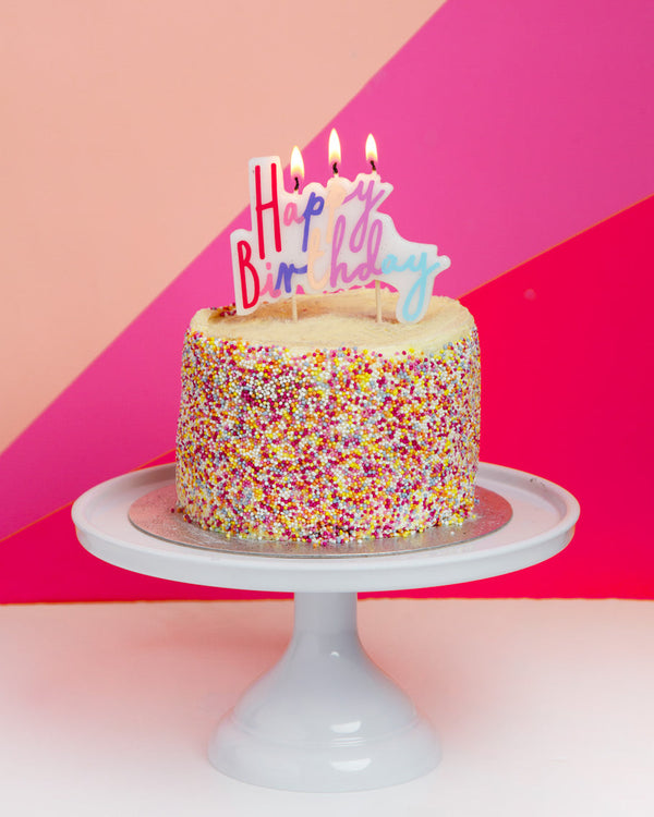 Pastel Pink Happy Birthday Candle - Talking Tables