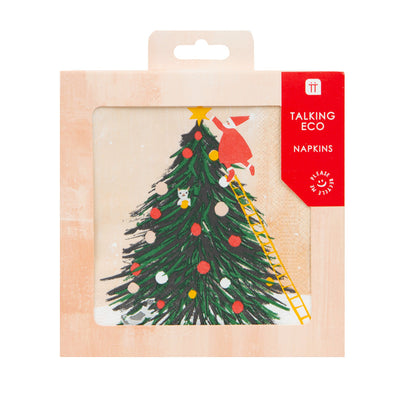 Image - Santa Christmas Tree Napkins - 20 Pack