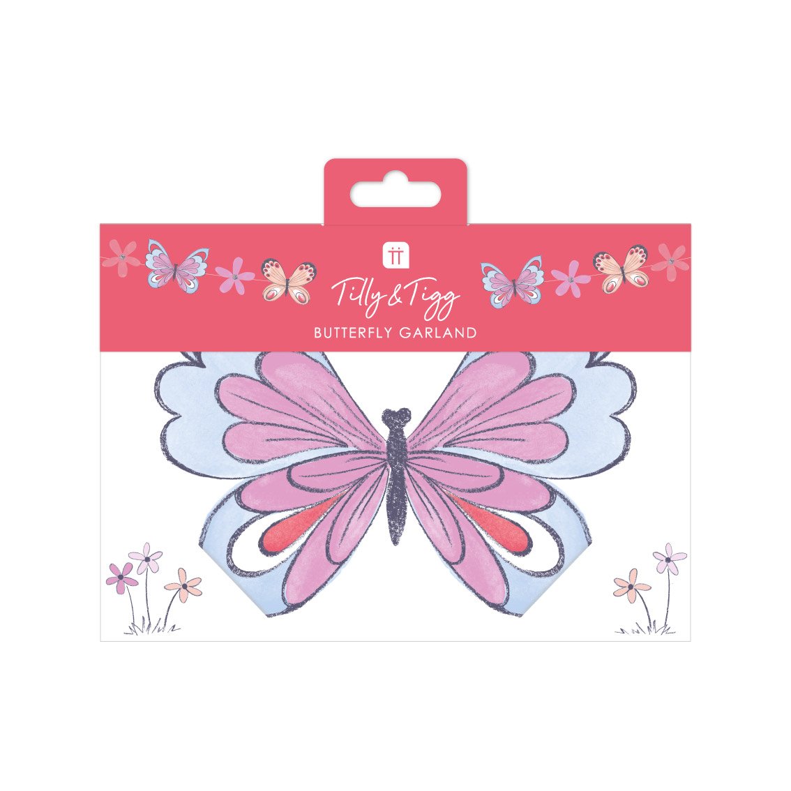 Tilly & Tigg Butterfly Paper Garland, 11.5ft