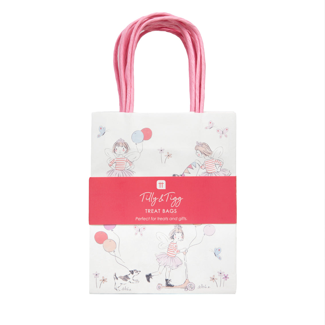 Tilly & Tigg Pink Paper Goodie Bags - 8 Pack