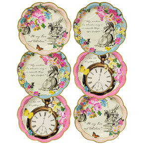 Alice in Wonderland Dainty Paper Plates - Pack of 24