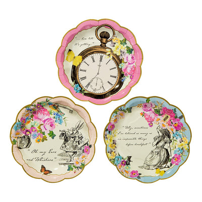 Alice in Wonderland Dainty Paper Plates - Pack of 24