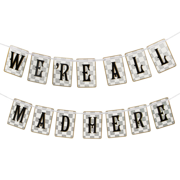 Alice in Wonderland 'We're All Mad Here' Paper Bunting - 10ft