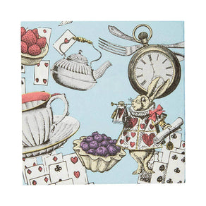 Alice in Wonderland Blue Cocktail Napkins - 20 Pack