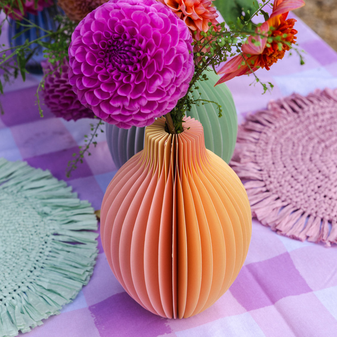 Mellow Yellow Honeycomb Color Pop Paper Vase