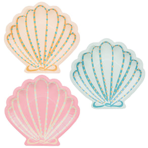 Make Waves Shell Shaped Paper Plates - 12 Pack